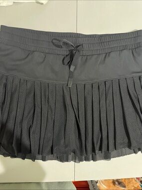 JoyLab Black Pleated Mesh Drawstring Mini Skirt